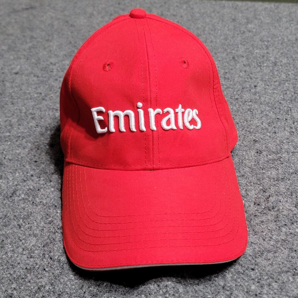 Emirates Hat Dad Cap Mens Red Fly Better Microfibre Adjustable Lid Adult